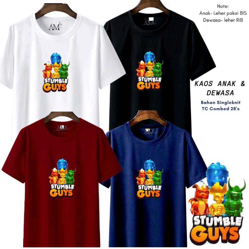 KAOS ANAK COWOK 3-12 TAHUN - REMAJA - DEWASA STUMBLEGUYS N FRiENDS-4 12warna