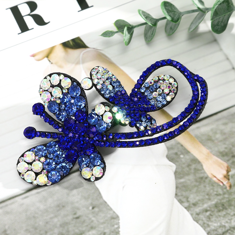 Korean Crystal Diamond Butterfly Hair Clip Fashion Retro Hairpin Women Hair Accessories