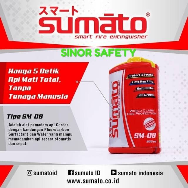 OTOMATIS SUMATO 800 mL SM-08 Alat Pemadam Api Otomatis Tabung APAR