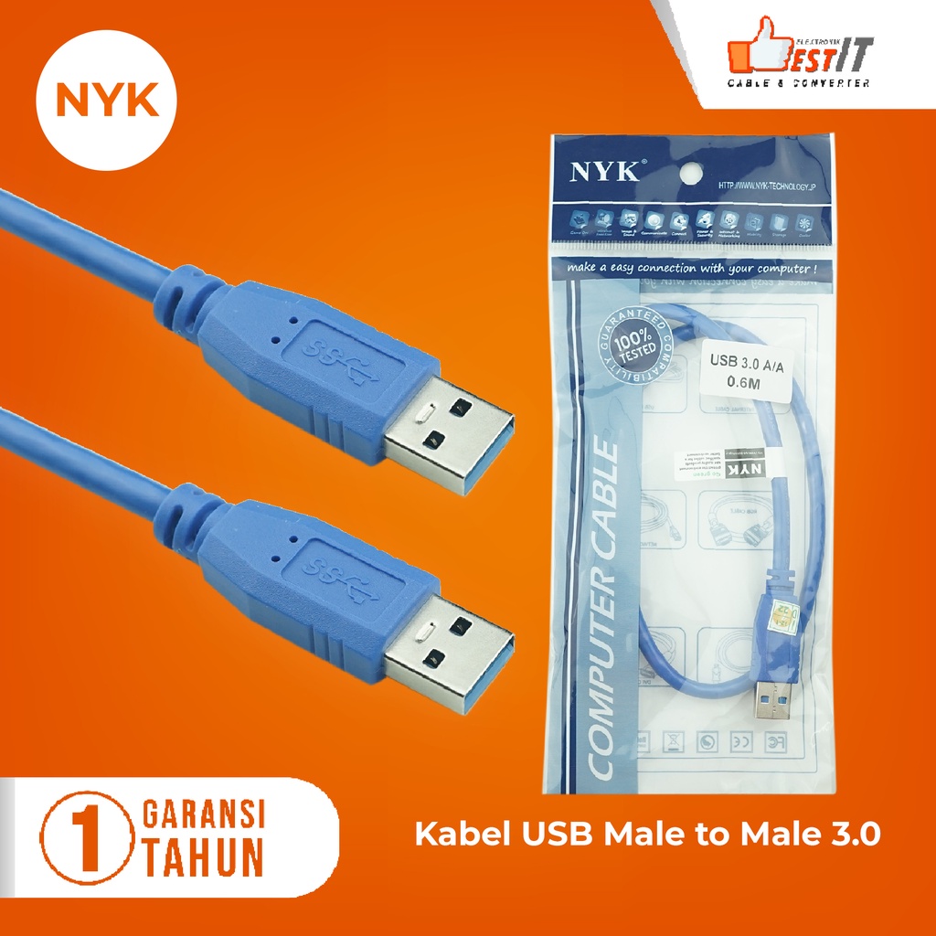 Kabel USB 3.0 Male to Male 60CM High Quality / AM AM VERSI 3.0 NYK