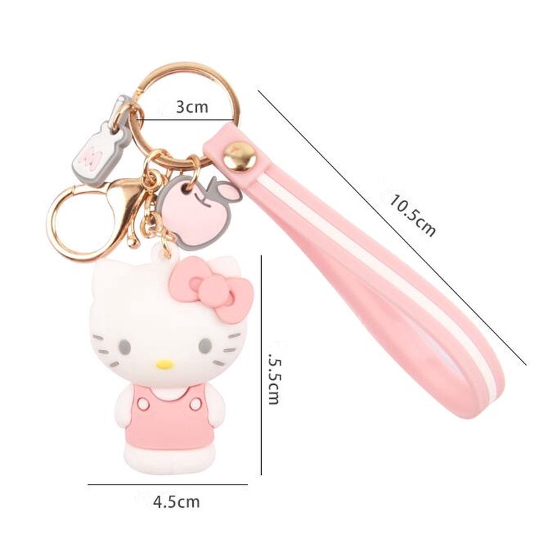 Gantungan Kunci Hello Kitty Melody Bahan Metal Warna Pink Untuk Anak Perempuan