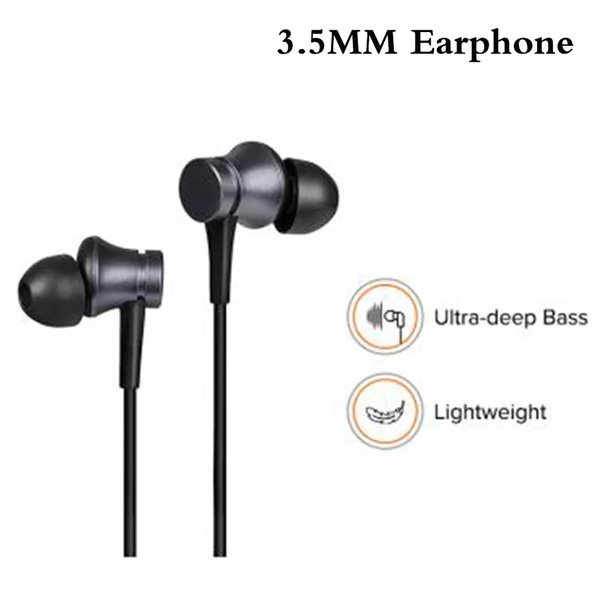 Headset Earphone 3.5mm Kabel Mikrofon Stereo Music Untuk Smartphone