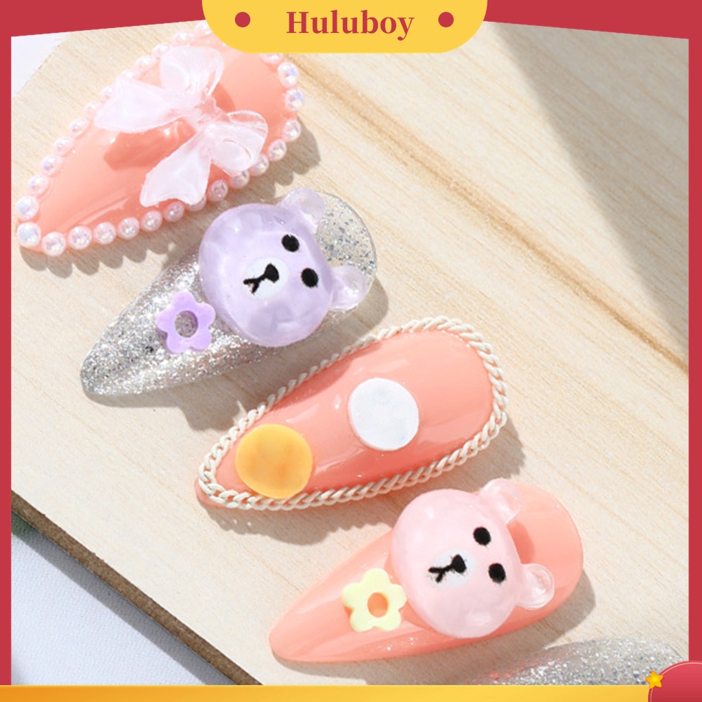 Huluboy Huluboy♡ 8pcs / Kantong Aksesoris Dekorasi Nail Art Universal Bahan Resin