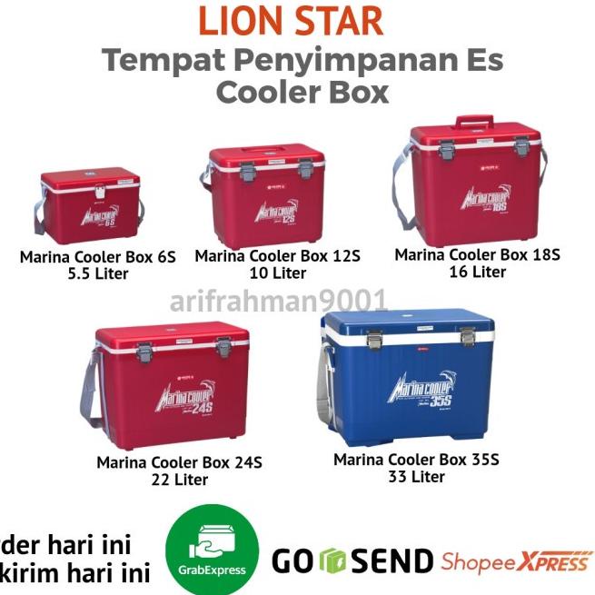 baru lion star marina cooler box 6s   12s   18s   24s   35s   55 liter   72 liter cool box mini kota