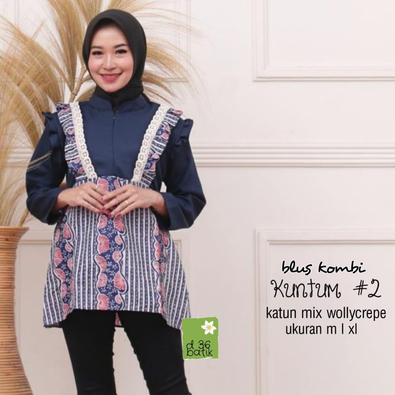 Blus Kombi Kuntum #2 atasan batik modern kasual elegan