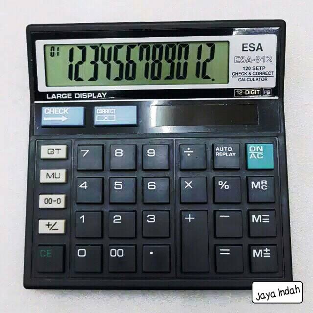 

KALKULATOR ESA 512 12 digit Calculator ESA-512 Original check dan correct Mirip Citizen CT-512
