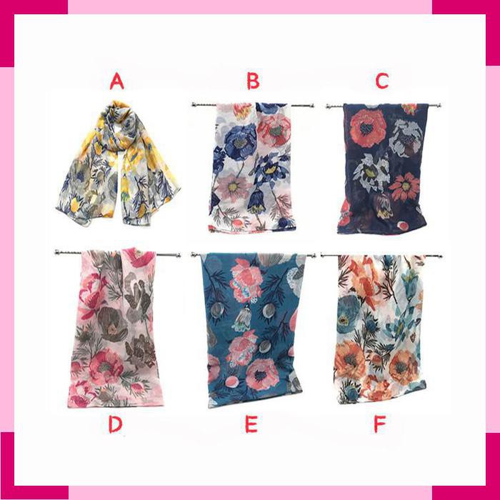 Jilbab Pashmina Hijab Cotton Voal Premium Import Quality ZHMFH010