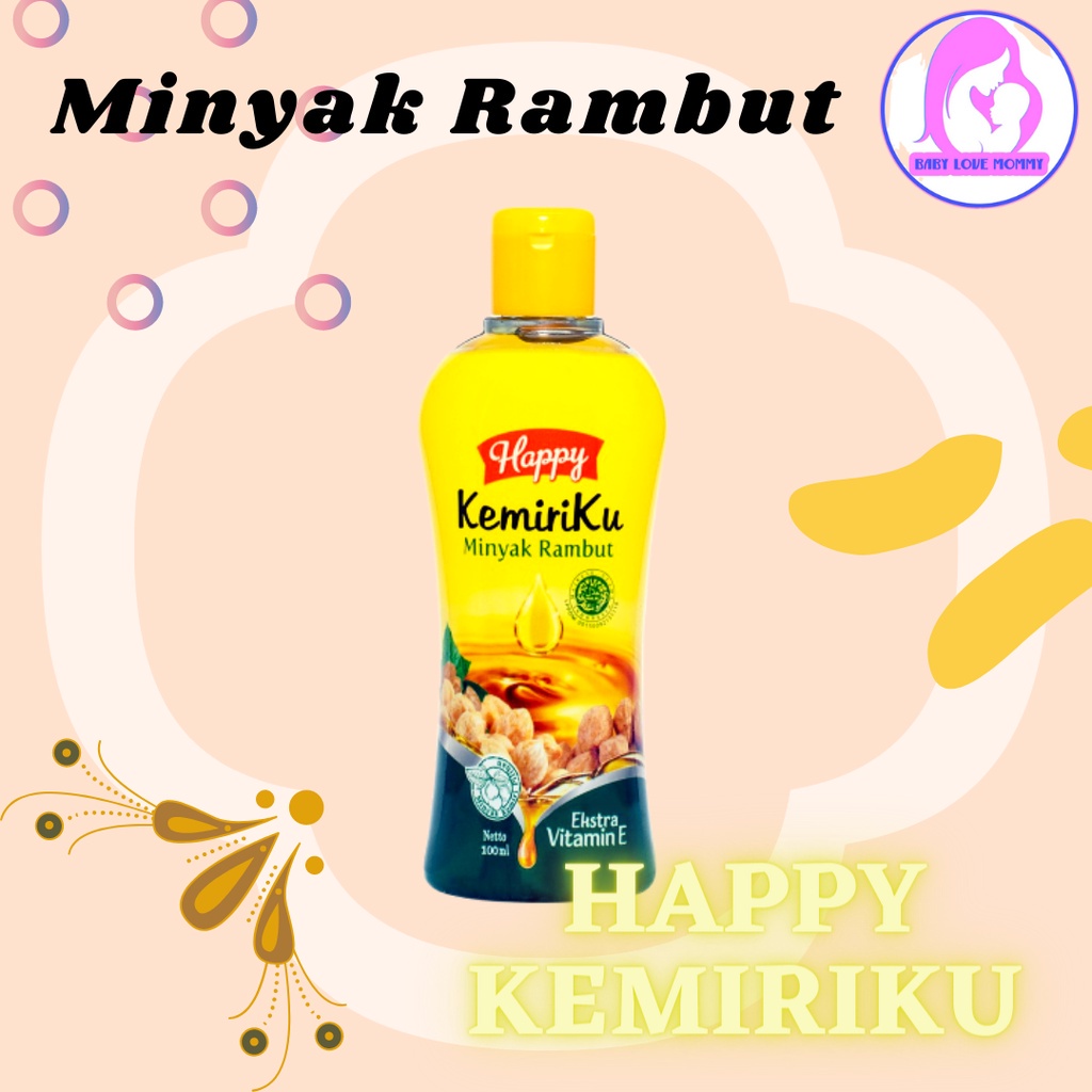 [COD] Minyak Kemiri Pelebat Penumbuh Perangsang Rambut dengan Ekstra Vitamin E - Happy Kemiriku Minyak Rambut BPOM 100 ML