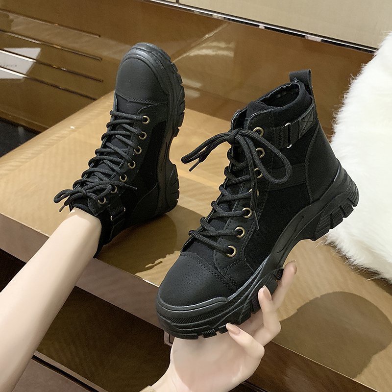 COD Sneakersdaily 201 Sepatu Sneakers Boot Wanita Premium