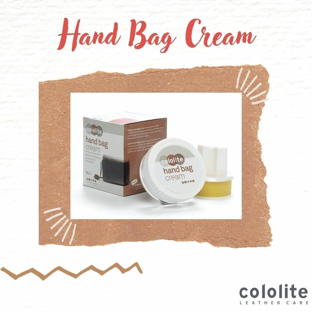 COLOLITE HANDBAG Cream Perawatan Tas Dompet Kulit Hand Bag Pouch Tas Kulit Premium Leather Care ORIGINAL Perawatan Tas Wanita Pria