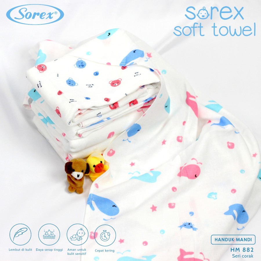 handuk mandi towel baby anak sorex hm 882 katun microfiber