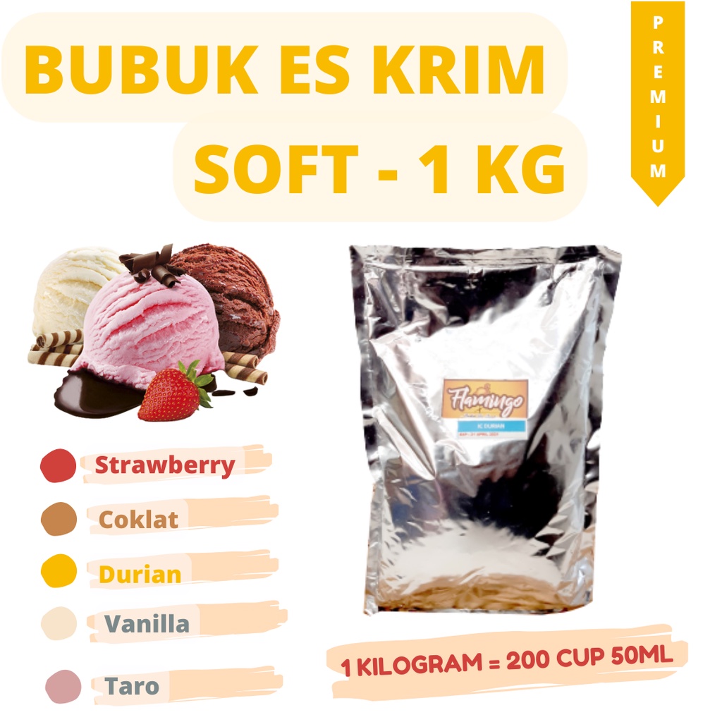 

bubuk ice krim Serbuk Minuman Es Mambo Bubuk Es Krim Pondan 1 Kilogram