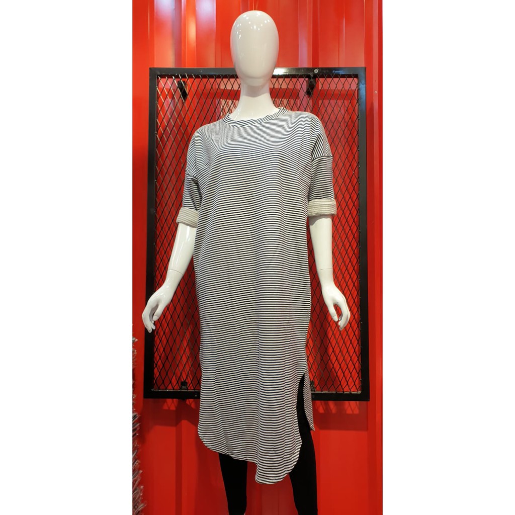 LONG TUNIK KAOS IMPORT MOTIF SALUR