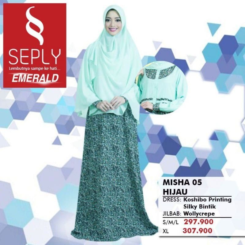 GAMIS MISHA 05 HIJAU/GAMIS SEPLY PROMO/GAMIS SEPLY SALE