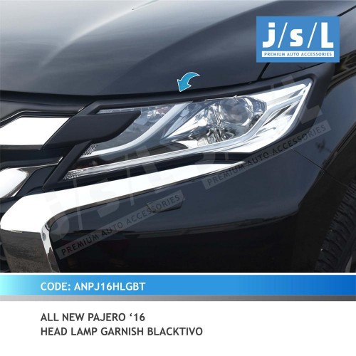 Aksesoris All New Pajero Sport JSL Cover Headlamp Garnish Lampu Depan Hitam Blacktivo