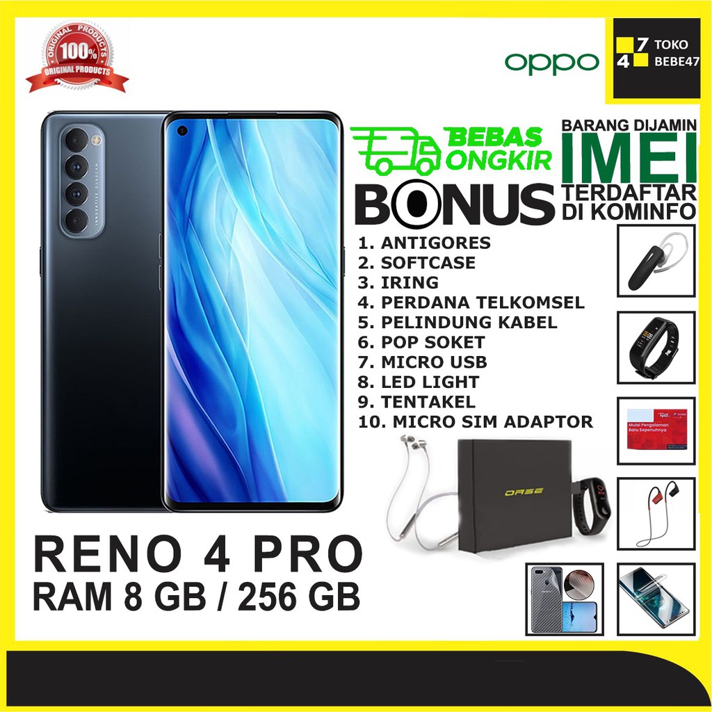 OPPO RENO 4 PRO RAM 8GB ROM 256GB GARANSI RESMI | Shopee