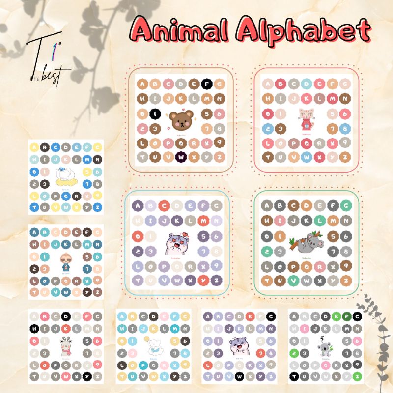 

Sticker Cute Alphabet Animal mini sticker scrapbook [ Thebestone ]