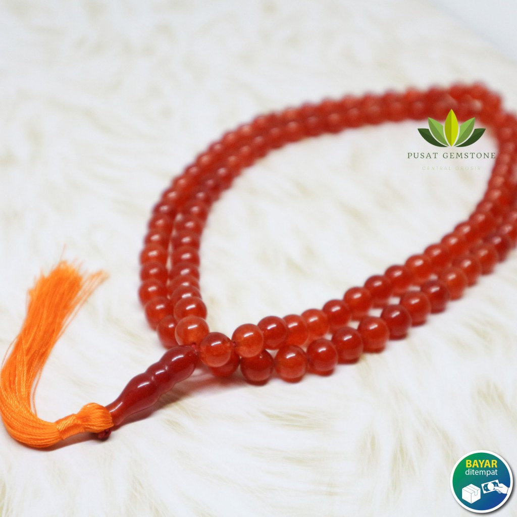 Tasbih Batu Red Raflesia Asli Natural 99 Butir