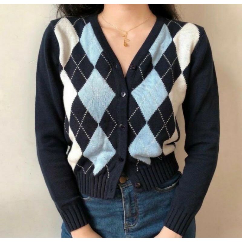 V NECK KETUPAT CARDY / Kardigan Rajut Import Premium