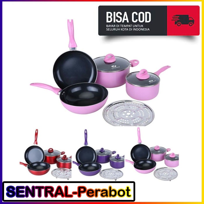 VICENZA V707 Panci Set Teflon Anti Lengket / COOKWARE SET VISENZA V707 - PREMIUM BERKUALITAS