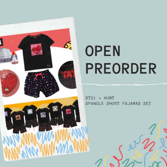 BT21 × Hunt Spangle Short Pajamas Set