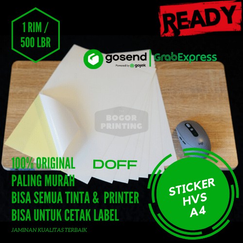 Kertas Stiker HVS A4 - isi 500 lbr / Kertas Stiker / Sticker HVS Doff
