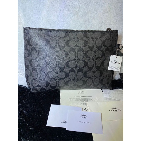 COACH BRANDED BAG ORIGINAL NEW TAS COACH POUCH ASLI BARU WARNA HITAM/UNISEX PRIA WANITA TAS COACH CL