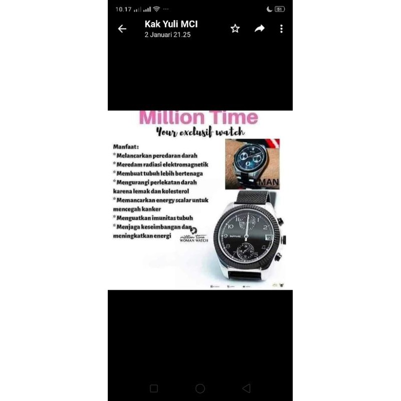 Jam tangan kesehatan wanita million time MCI ORIGINAL