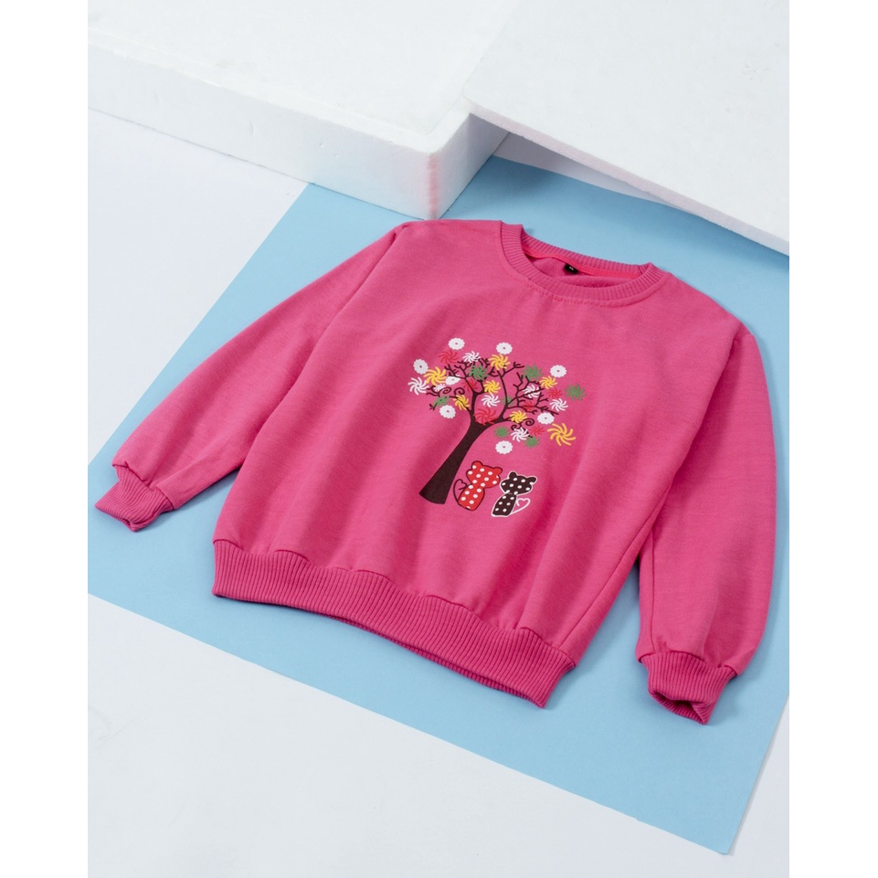 ZAHRA Pakaia Anak Perempuan ROMANTIC CAT Sweater Fleece Anak Perempuan Umur 1 - 5 Tahun