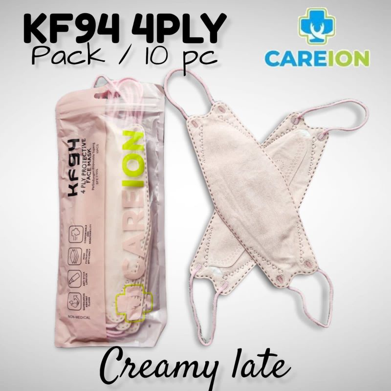 READY MASKER KF KF94 CAREION CARE ION CREAMY LATTE ISI 10 LBR PER PACK