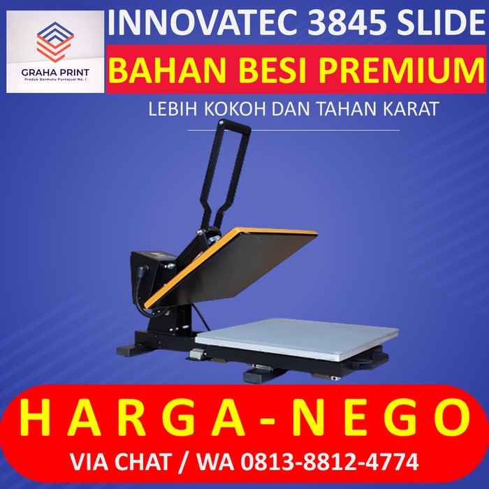 Mesin Alat Pres Kaos 38x45 Sliding Sablon Kaos Baju Digital INNOVATEC