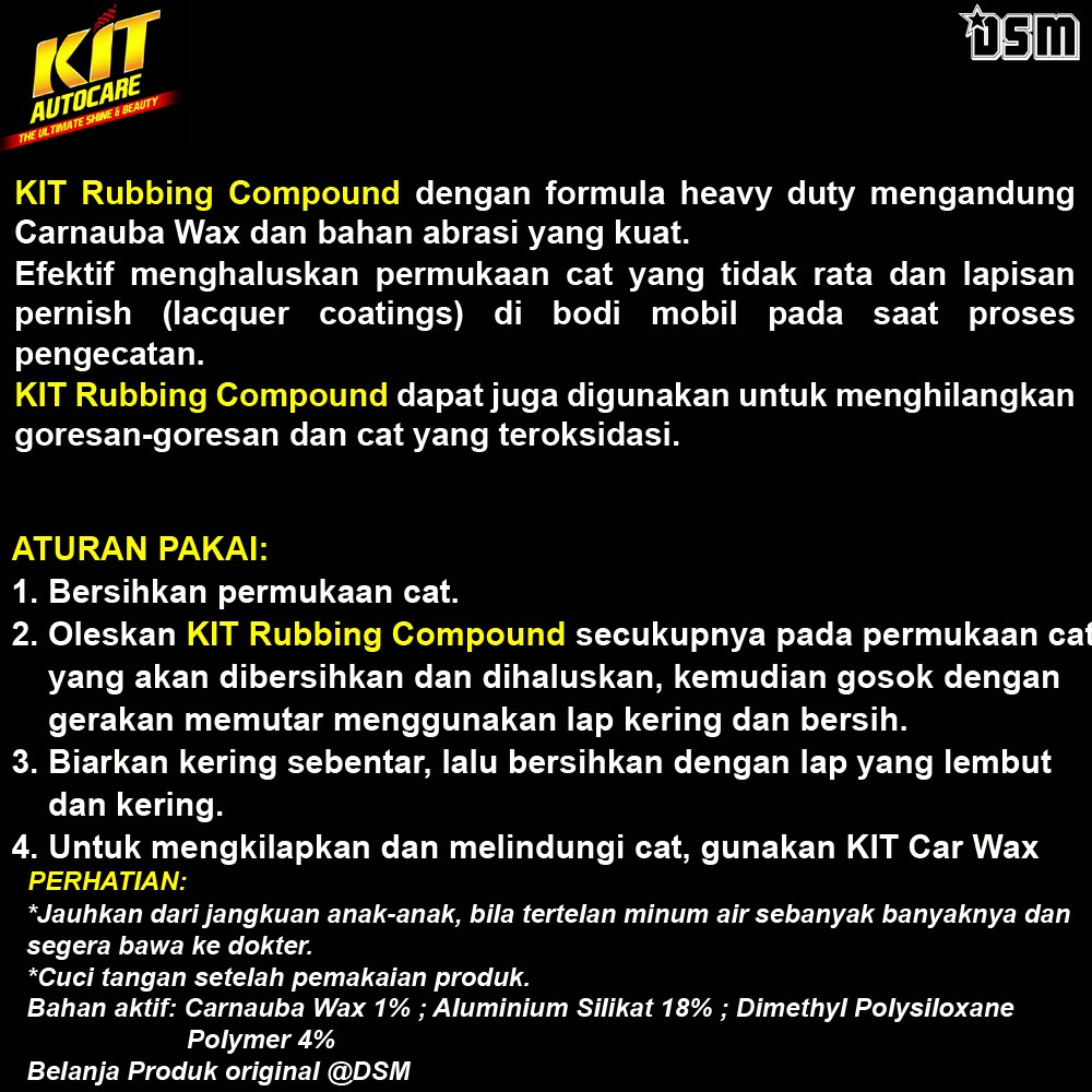 KIT Rubbing Compound 60 gr / Kompon Penghilang Goresan / DSM