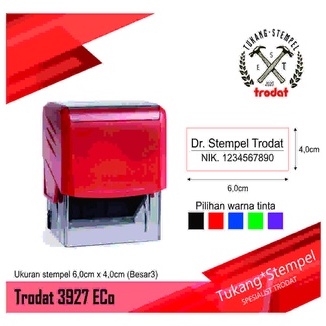 

trodat 3927 stempel custom logo perusahaan ukuran 4cm x 6cm ekonomis murah