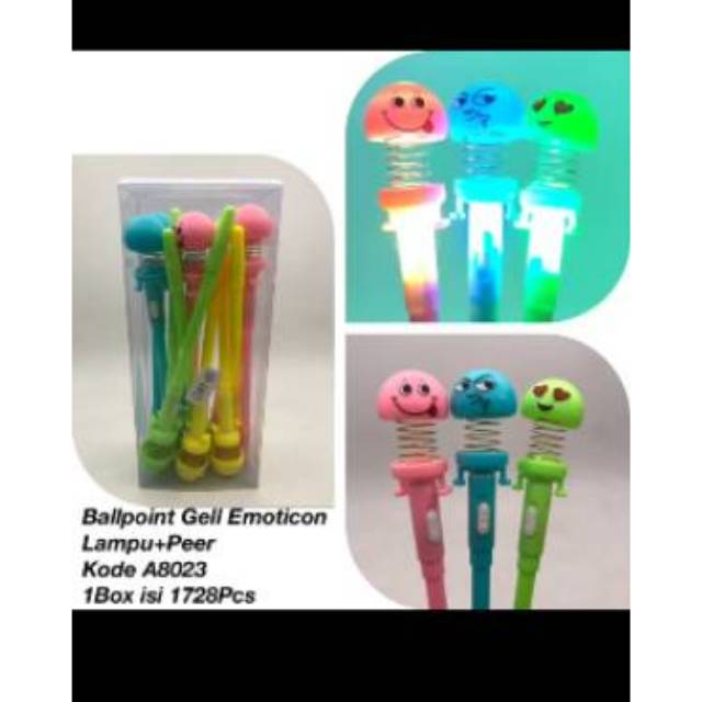 

Pen gel per + lampu karakter terbaru si 12 pcs