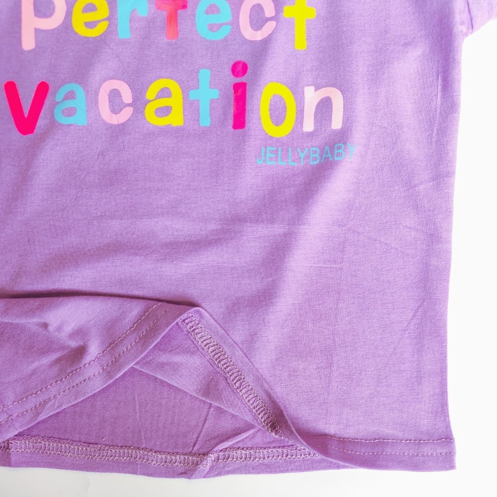 Promo !! Atasan anak perempuan import / kaos anak import / Atasan perfect vacation text ukuran 6 bulan - 24 bulan