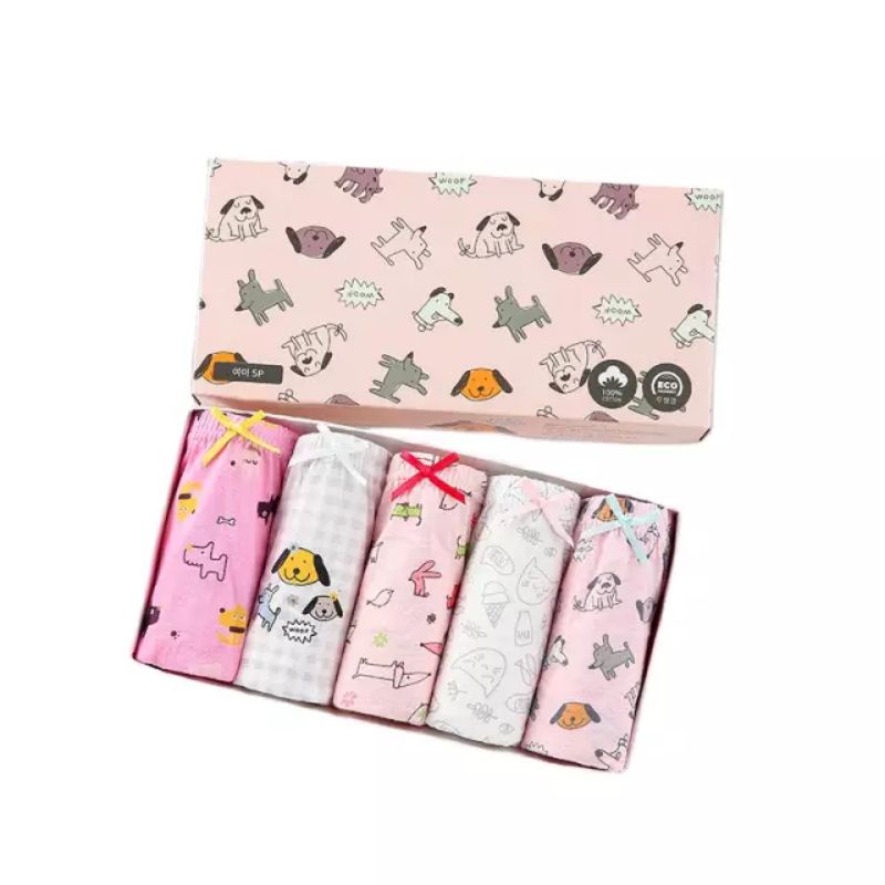 Celana Dalam Anak Perempuan 5pcs (2-13th) - Katun Motif Karakter Import M206