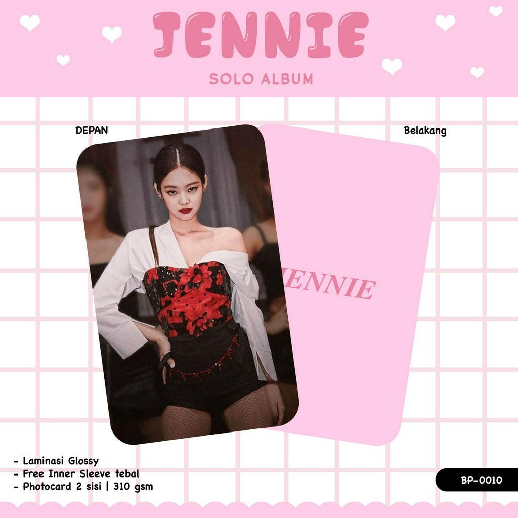 PHOTOCARD BLACKPINK JENNIE SOLO ALBUM TERBARU KPOP KOREA SOLO ALBUM BLACKPINK GLOSSY DEPAN BELAKANG 