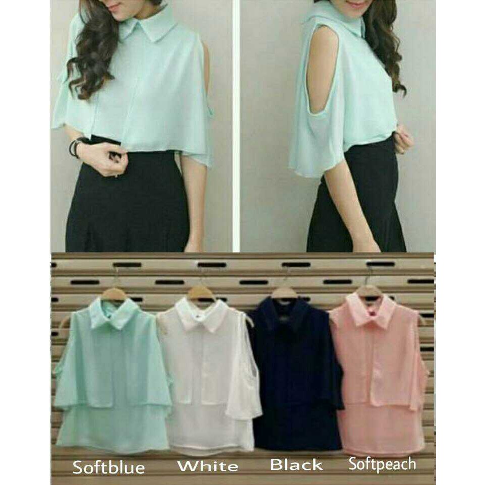 [jasmine top RO] Blouse Wanita Twiscont Varian warna