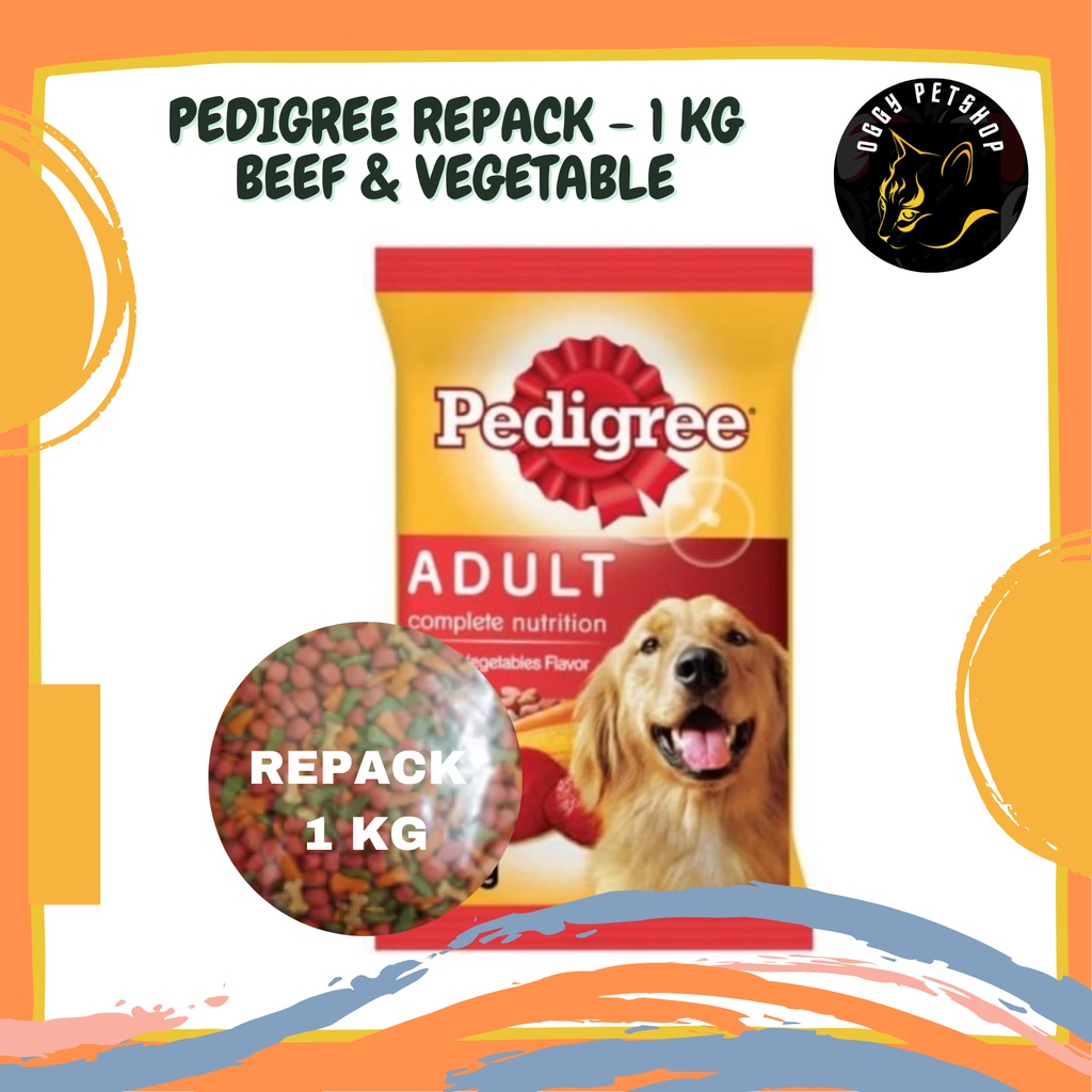 PEDIGREE ADULT BEEF AND VEGETABLES Makanan Anjing Kemasan 1 Kg