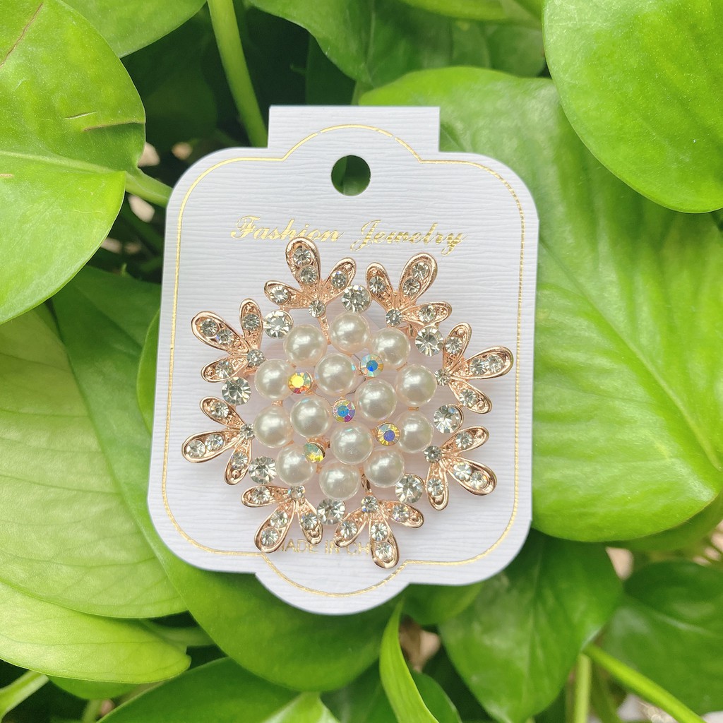 Baru Kreatif Mutiara Pin Bros Berlian Imitasi Bros Elegan Cukup Gaya Bros Mutiara Bros-18#