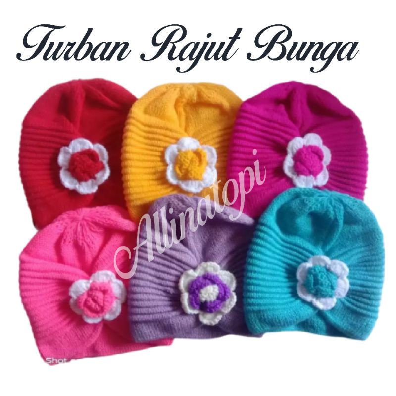 Turban Rajut Bunga Bayi Perempuan/Topi Bayi Lucu/Topi Bayi Lucu Model Terbaru