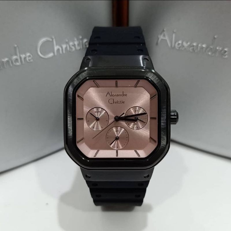 Jam Tangan Alexander Christie Wanita Black Peach ac2811 Original