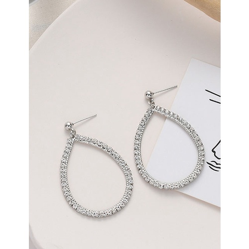 Anting Tusuk Fashion Droplet Shaped Gold Silver Needle Geometry