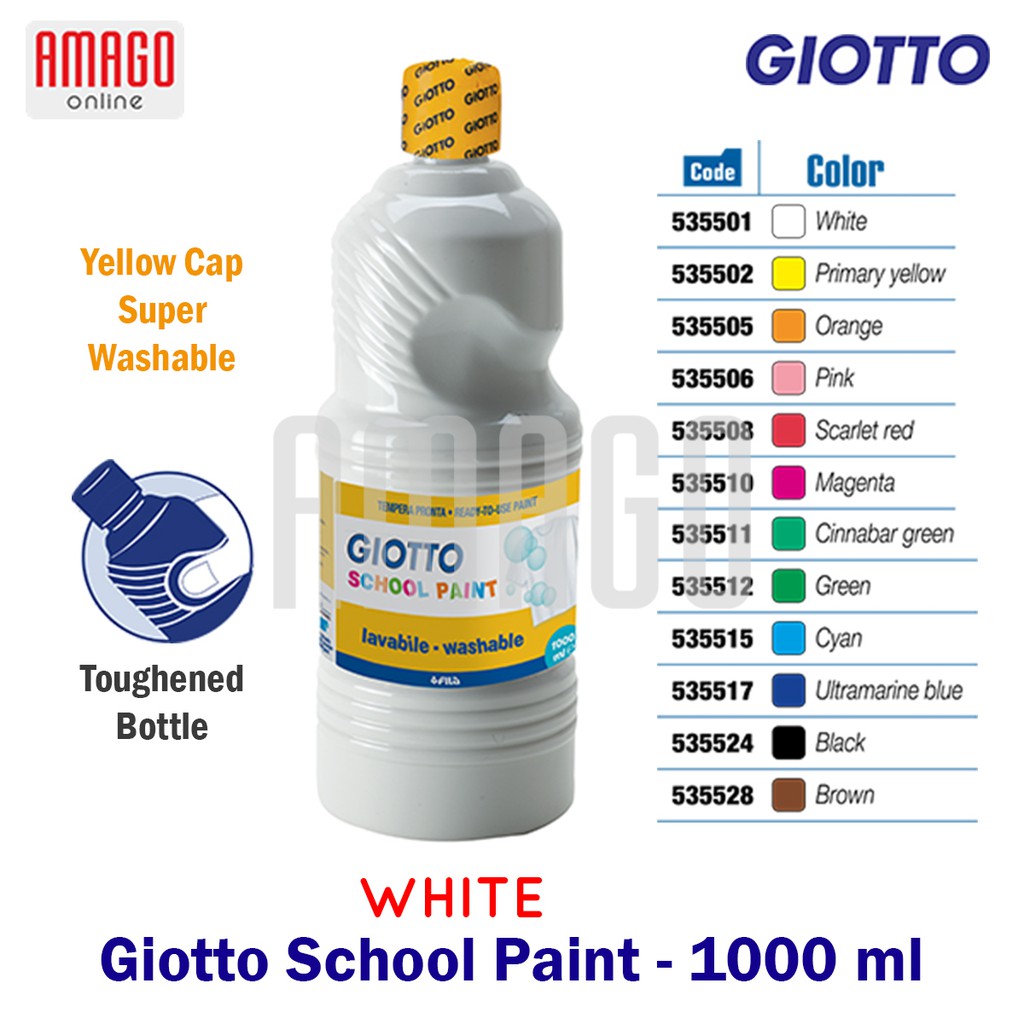 GIOTTO School Paint 1000 ml Cat Air Cat Poster Lukis Sekolah 1 liter - White  - 535501
