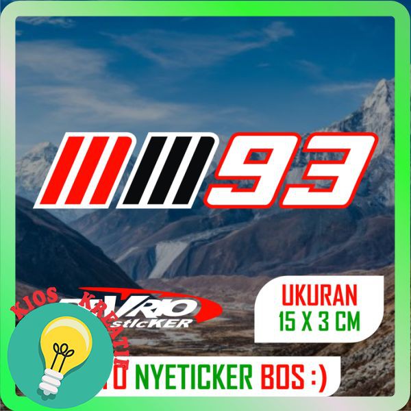 

New Stiker 93 Marquez 2 (Cutting Sticker) Panjang 15 cm