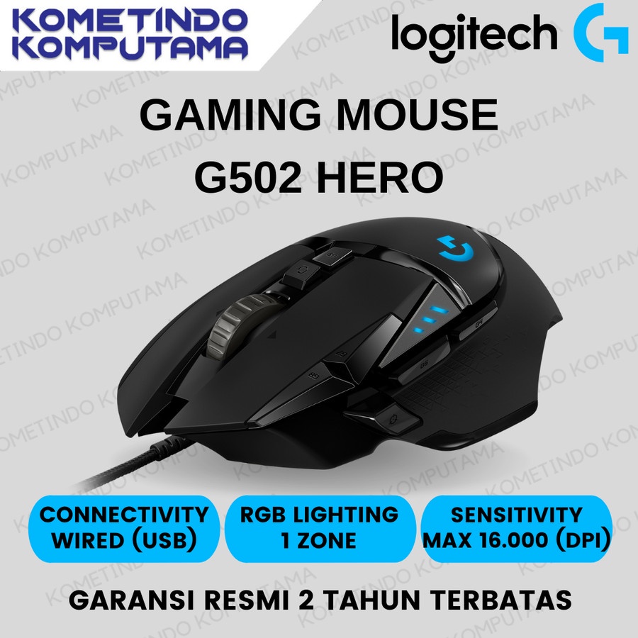 Logitech G502 HERO High Performance Mouse Gaming Wired RGB - Garansi Resmi