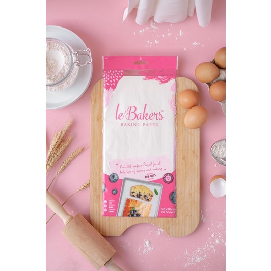 Le Bakers 30x30cm Baking Paper Pre Cut isi 20 lembar Kertas Roti