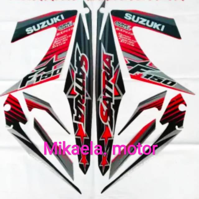 Stiker striping lis les polet body satria f Fu 2014 hitam merah