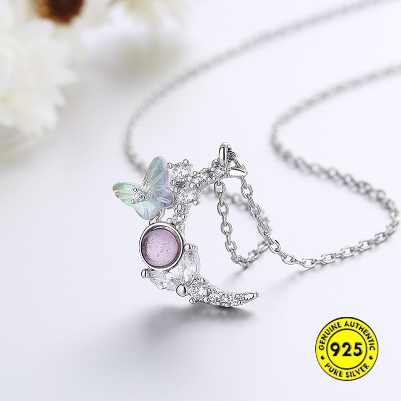 Kalung Moonstone Butterfly Moonstone Untuk Wanita