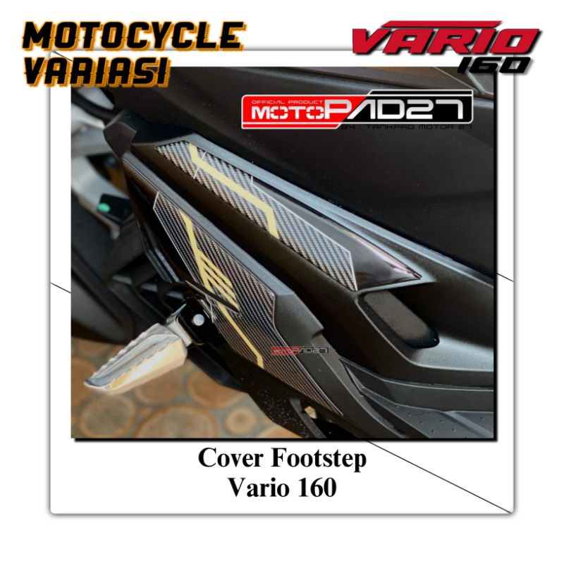 MOTOPAD27 Sticker stiker FOOTSTEP NEW HONDA VARIO 160 Resin Timbul Premium Presisi